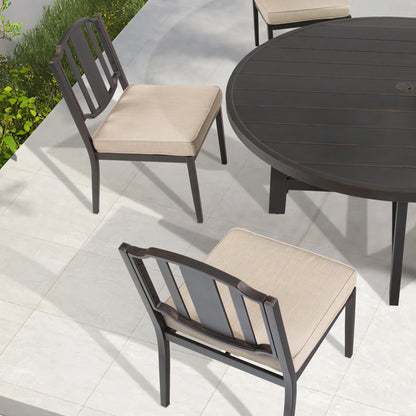 Tamarin 7-Piece Round Outdoor Dining Set with Armless Chairs‌