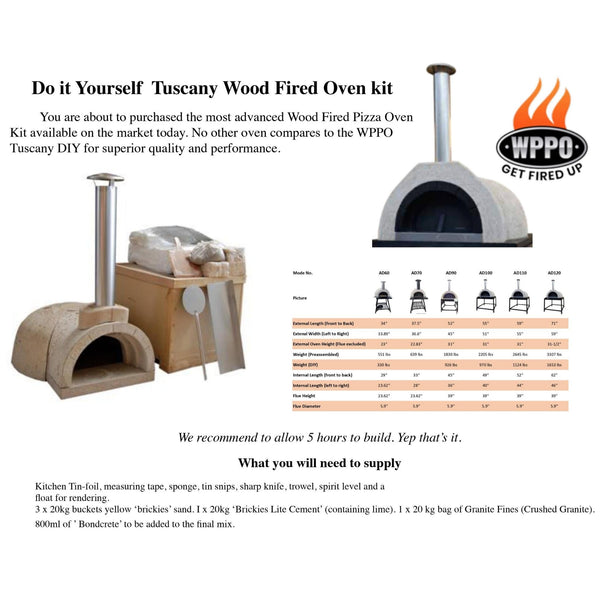 Do It Yourself Tuscany Wood-Fired Oven AD70 (38D x 37W x 23H)