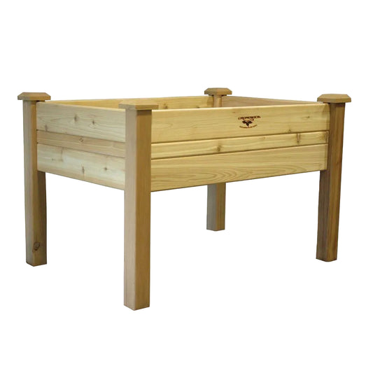 2' x 4' Elevated Cedar Wood Raised Garden Bed – Natural Rustic Finish & Tool-Free Assembly