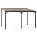 10' x 13' Wall‑Mounted Patio Gazebo with Sloped Roof – Heavy‑Duty Black Metal Hardtop Pergola