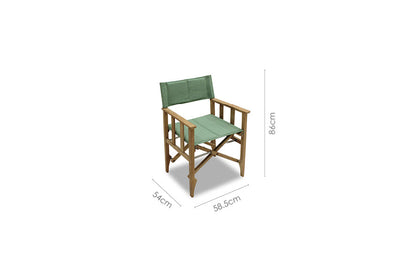 Zircon Teak Director Chair ‚Äì Piquant Green - 1 Piece