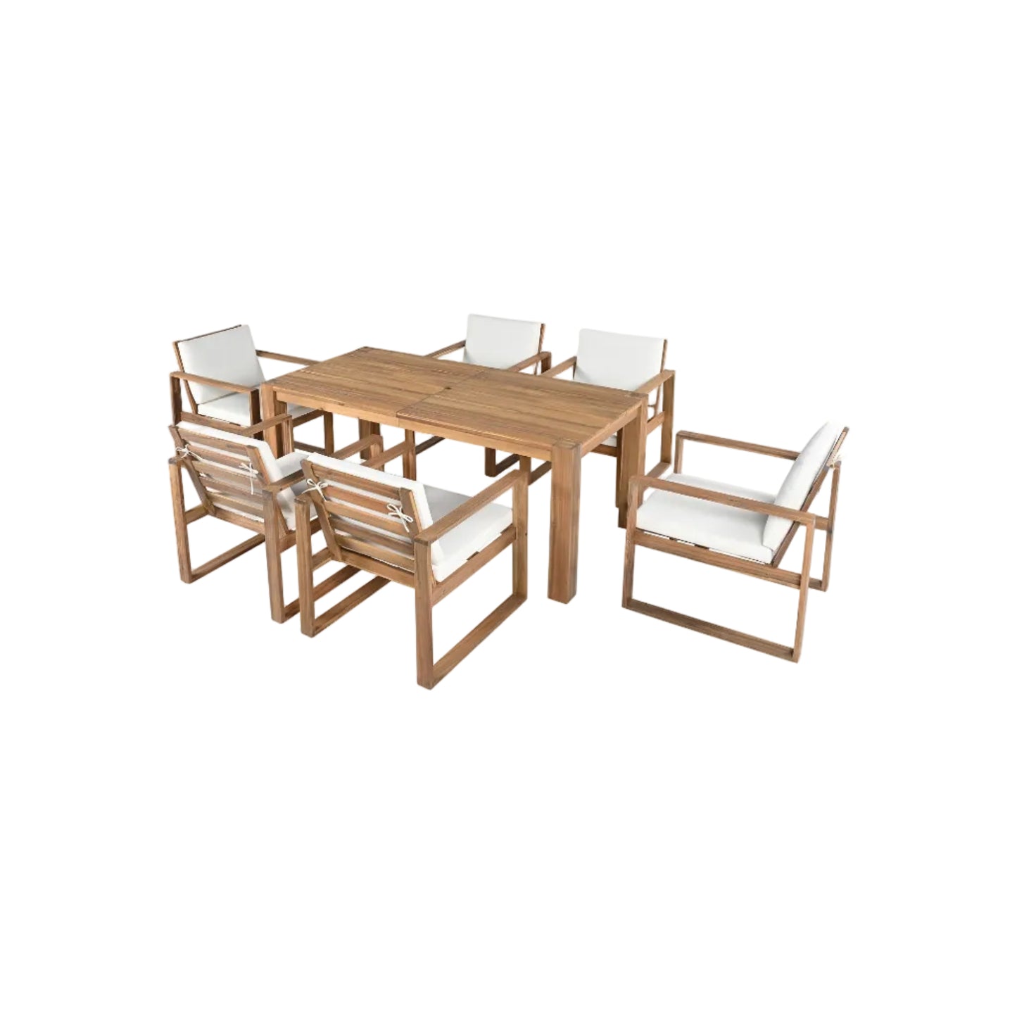 TREXM Patio Table and Chairs Set, 7-Piece Outdoor Dining Set for 6