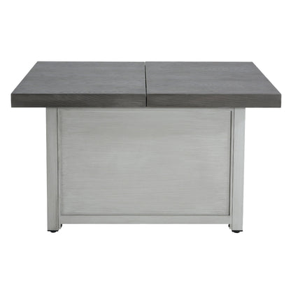 Extendable Rectangle Aluminum Fire Pit Table – 50,000 BTU, Dark Grey