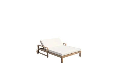 TREXM 1‑Piece Farmhouse Wooden Outdoor Sunbed for 2