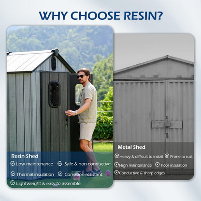 8' x 16' Resin Outdoor Storage Shed with Carpet – Weatherproof, Gray