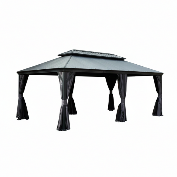 14'x24' Hardtop Gazebo with Resin Roof and Metal Frame