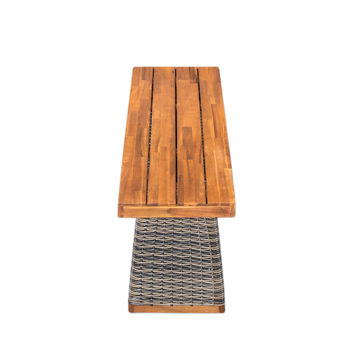 6-Piece Acacia Wood Dining Set with Cushions & Handwoven Rattan Legs