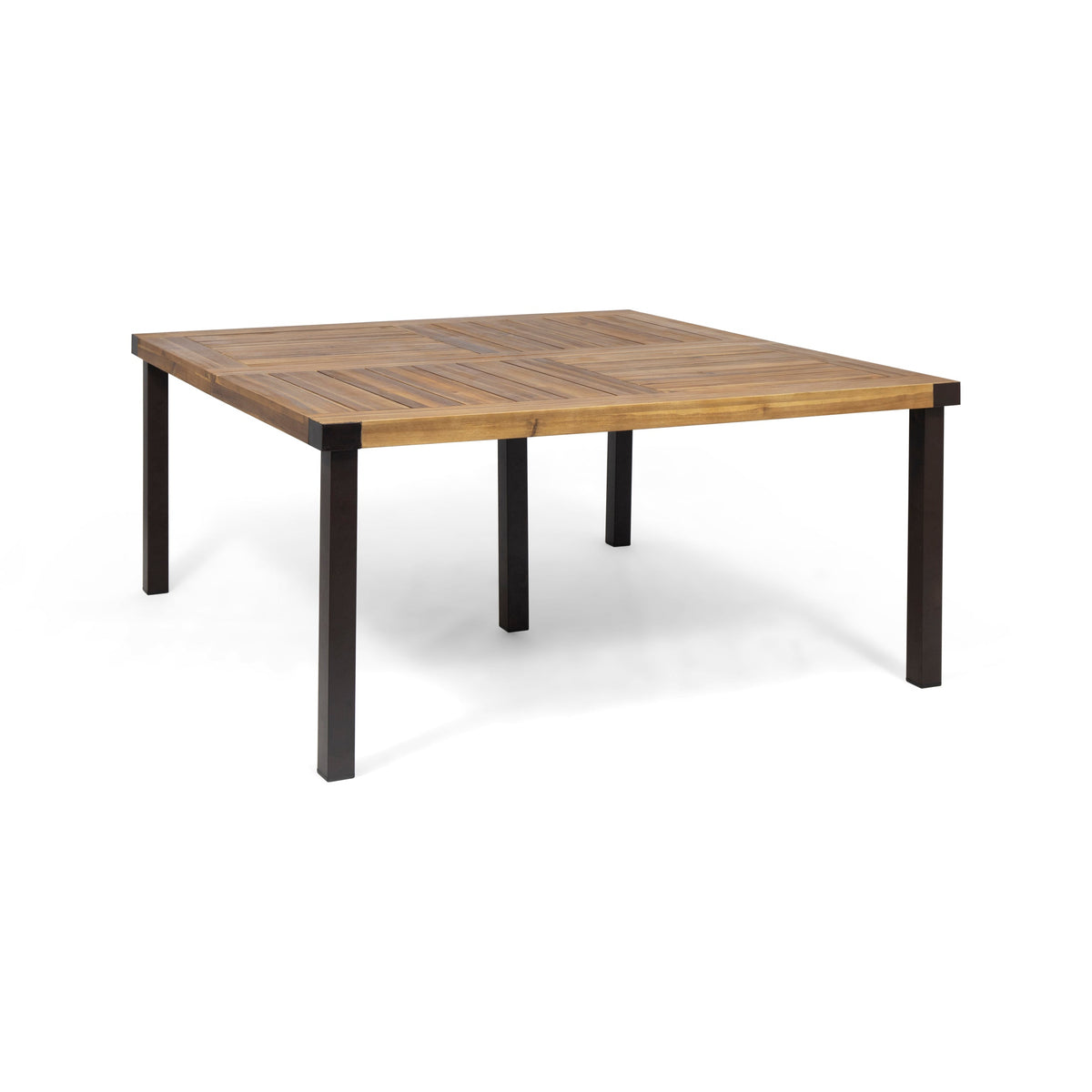Acacia Wood Outdoor Patio Dining Set with Windsor Slat‑Back Chairs — 9‑Piece