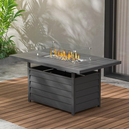 Aluminum 54.3" Outdoor Patio Fire Pit Table