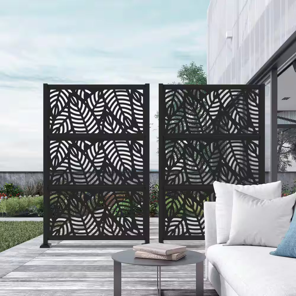 2 Ft. X 4 Ft. Sanibel Black Polypropylene Decorative Screen Panel