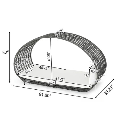 Abigal Outdoor Wicker Daybed with Cushion – Contemporary Patio Lounge