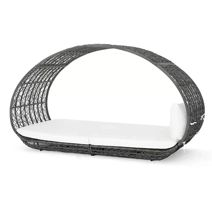 Abigal Outdoor Wicker Daybed with Cushion – Contemporary Patio Lounge