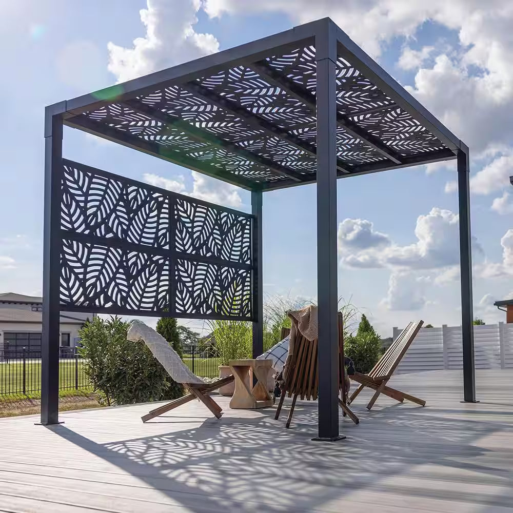 Matte Black Pergola Side Wall