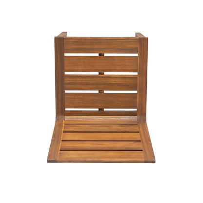 Outdoor Acacia Wood Dining Set with 71" Teak‑Finish Table & Slatted Back Chairs – 7‑Piece