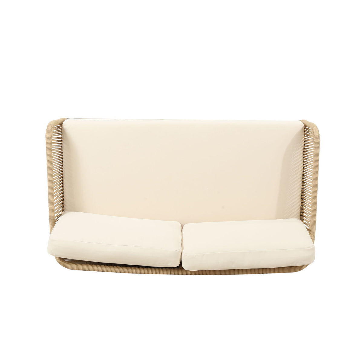 Hueber 4‑Piece Acacia Wood Outdoor Chat Set with Rope Detailing & Water‑Resistant Cushions