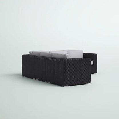 LSI Fully Assembled 94" Wicker Patio Sectional with Weather-Resistant Cushions