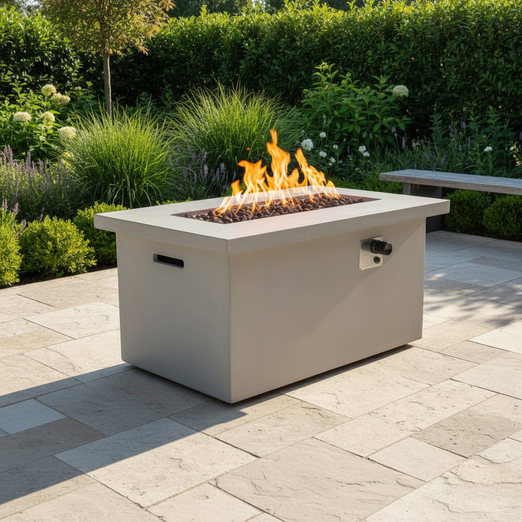 Propane / Natural Gas Outdoor Fire Pit Table - Gray