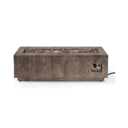 Alora 48-Inch Modern 50K BTU Outdoor Rectangular Propane Gas Fire Pit With Lava Rocks