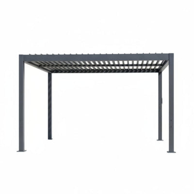 Alora Aluminum Louvered Pergola Kit With Adjustable Roof & Drainage
