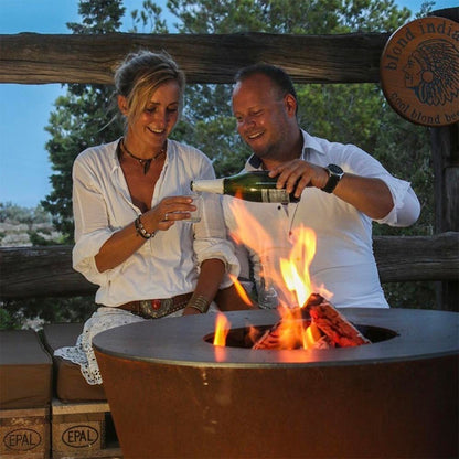 Arteflame Classic 40″ Grill with Storage Base – CORTEN Steel Outdoor Grill & Fire Bowl