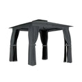 10x10 Steel Patio Gazebo with UPF30+ Roof, Curtains & Netting
