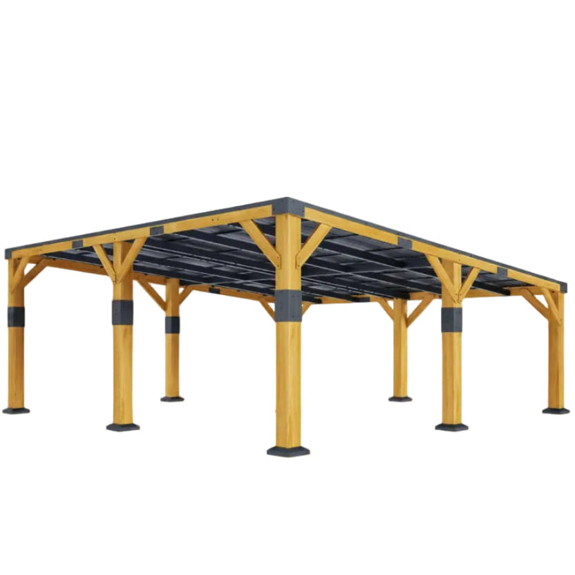 20' X 20' Cedar Wood Gazebo with Sloped Galvanized Steel Roof