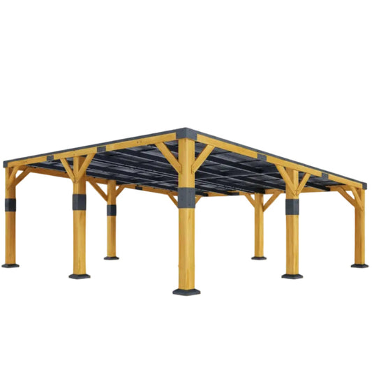 20' X 20' Cedar Wood Gazebo with Sloped Galvanized Steel Roof