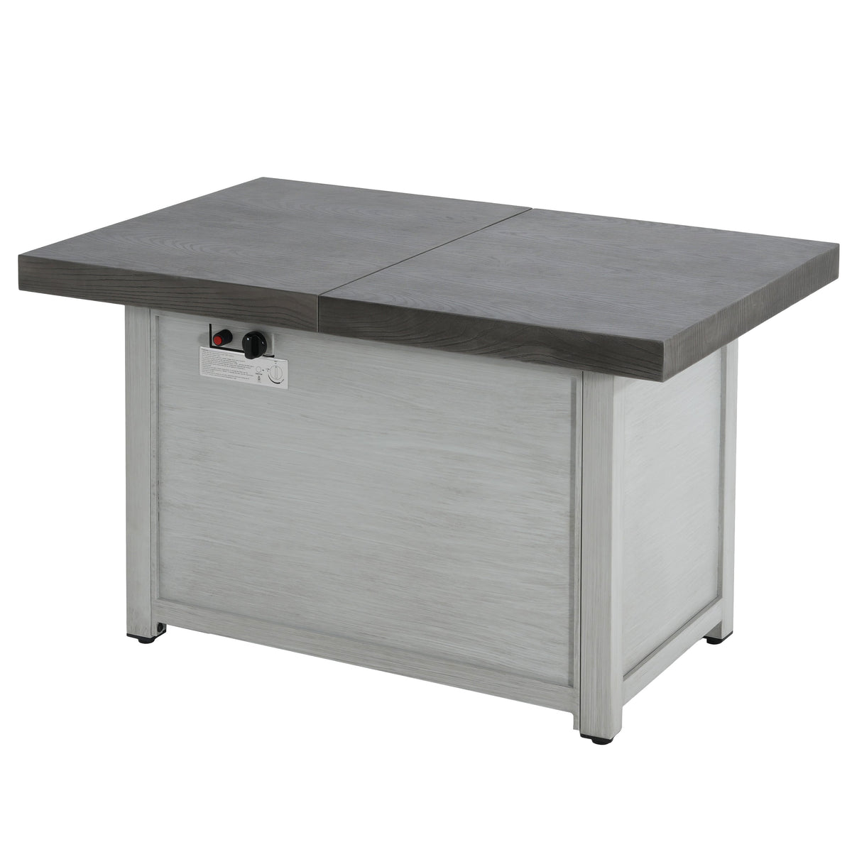 Extendable Rectangle Aluminum Fire Pit Table – 50,000 BTU, Dark Grey