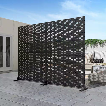 72 In. H X 47 In. W Wall Sculptures Outdoor Privacy Screens Garden Fence in Black