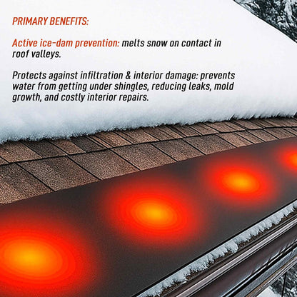 Roof Valley Ice Dam Heater Mat, Snow Melting Deicing System, 5 Ft X 13 In