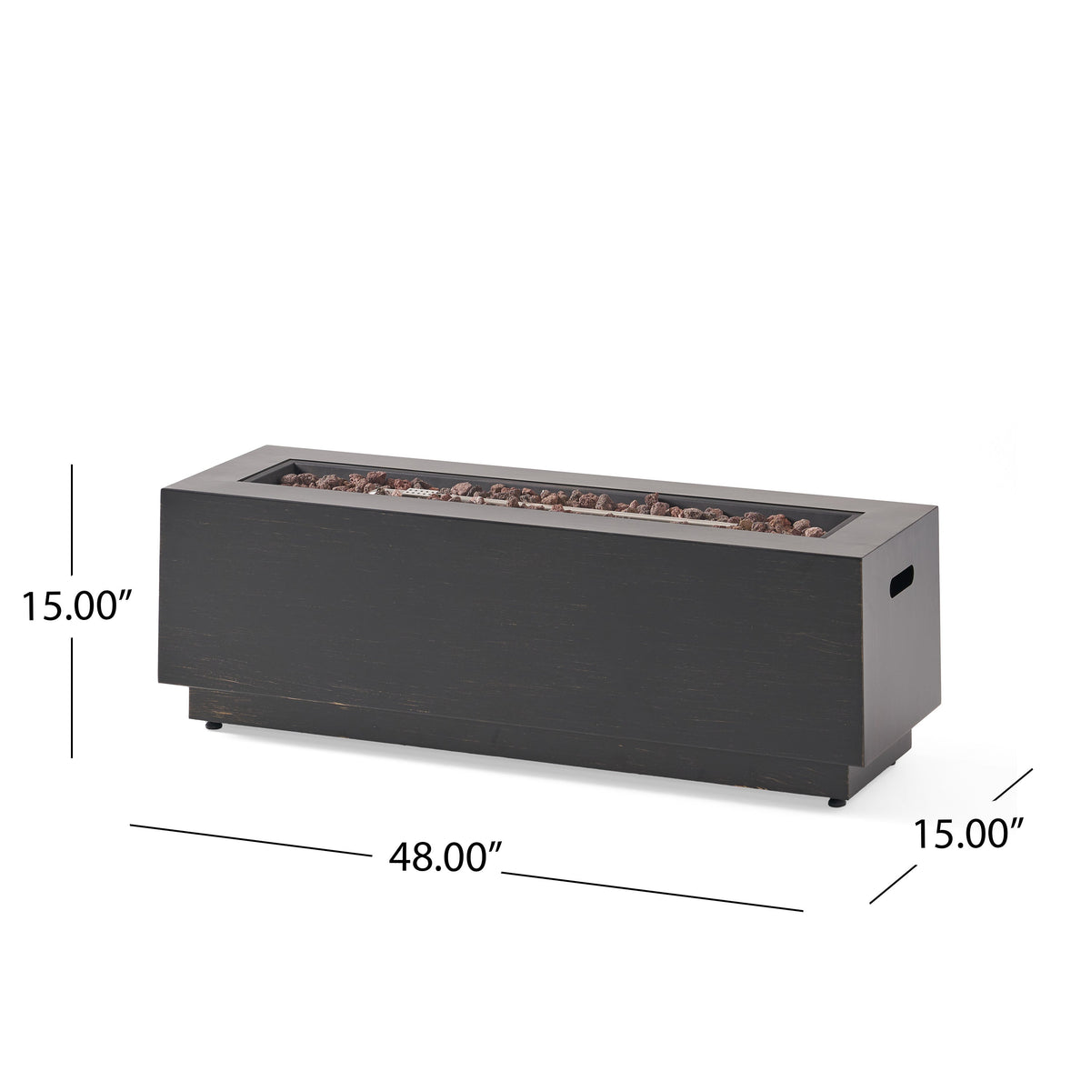 48" Contemporary Rectangular Propane Fire Pit – 50,000 BTU