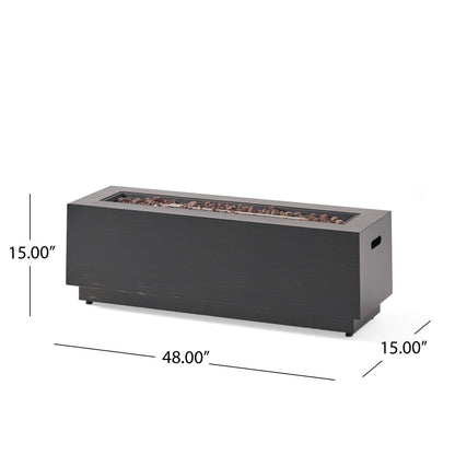 48" Contemporary Rectangular Propane Fire Pit – 50,000 BTU