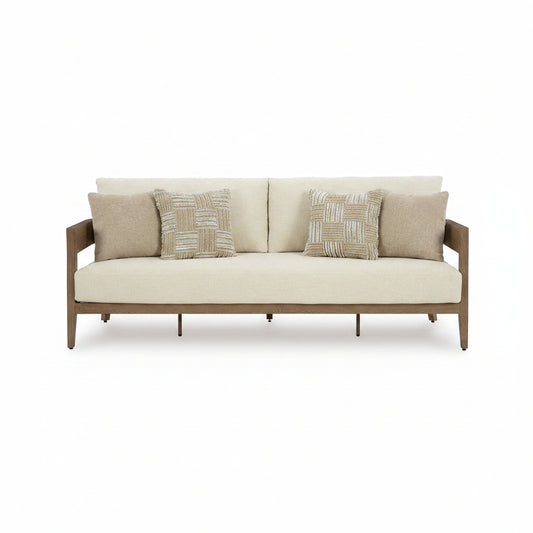 Serene Bay -Outdoor Sofa With Cushion - Dark Brown / White