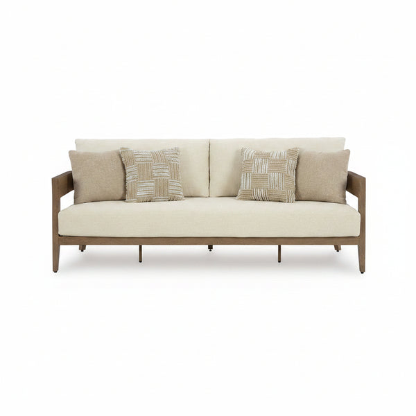 Serene Bay -Outdoor Sofa With Cushion - Dark Brown / White