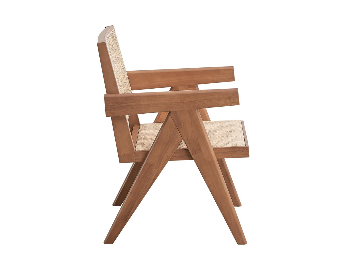 Velentina Rattan Accent Chair – Natural Woven Seat & Back Cushion with Lightweight Frame
