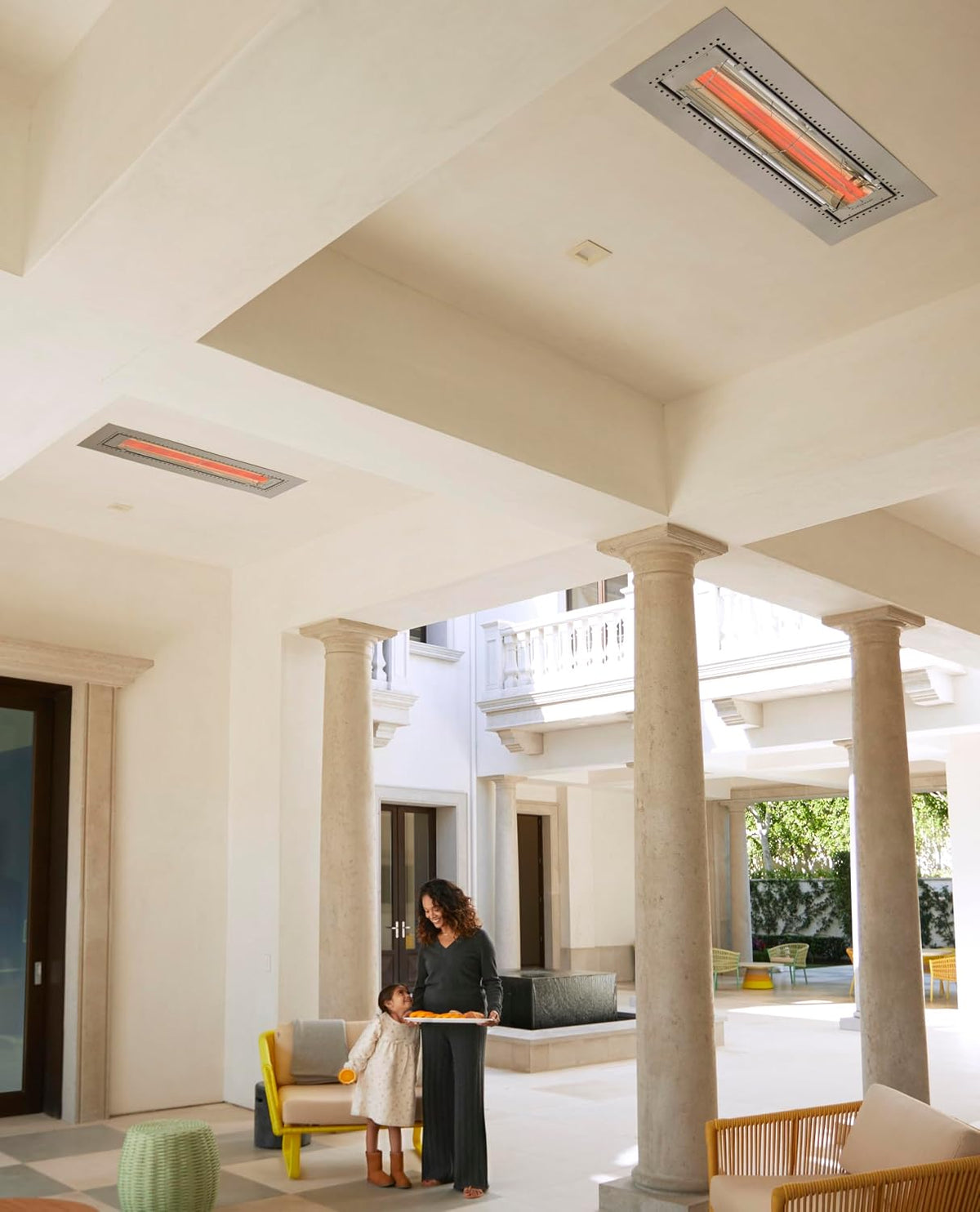 WD-6028 SS Stainless Steel Dual Element Fixture Electric Patio Heater 61.25" Long, 6000 Watt, 208 Volts, Stainless Steel Finish
