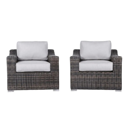 Modern Patio Chair With Cushions (Set of 2) - Brown