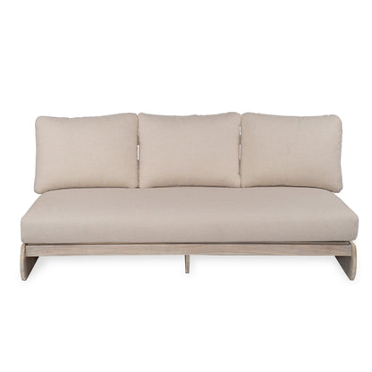 Outdoor Acacia Lazy 5‑Seater Chat Set with Water‑Repellent Cushions – Teak Finish