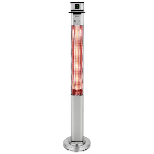 1500- Watt Stainless Steel Remote Control Stand Patio Heater with Three Power Settings and Oscillation