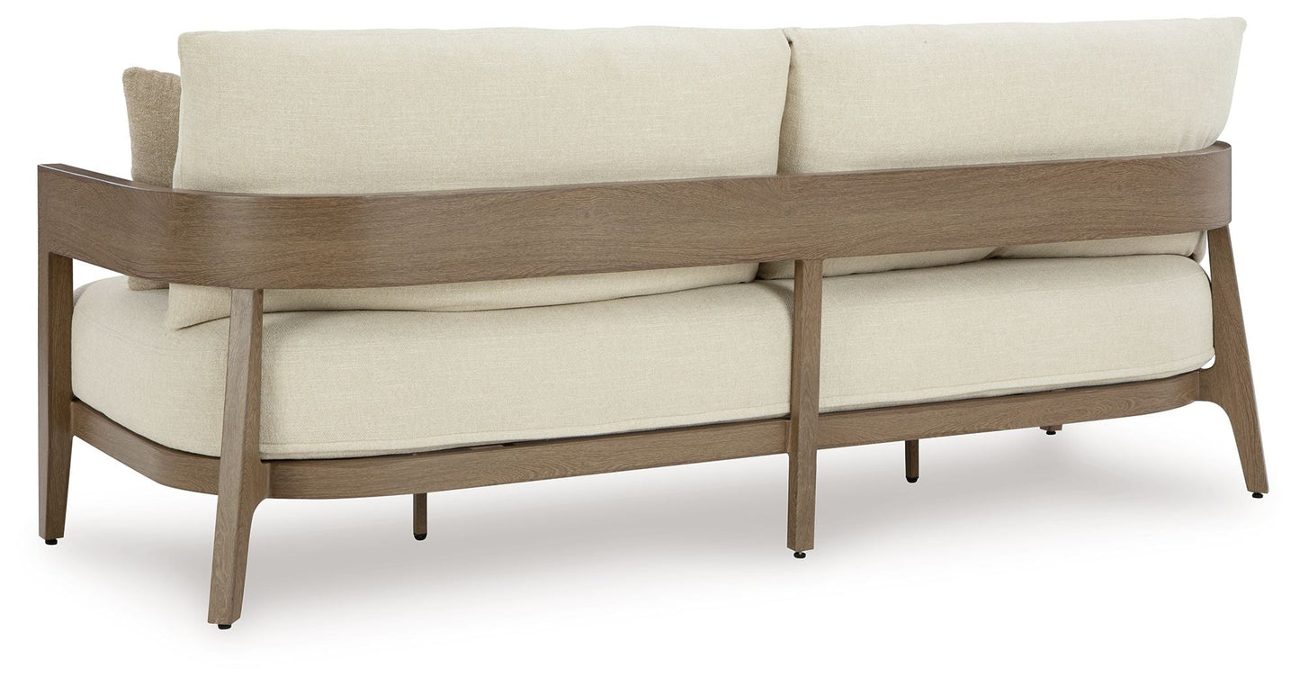 Serene Bay -Outdoor Sofa With Cushion - Dark Brown / White