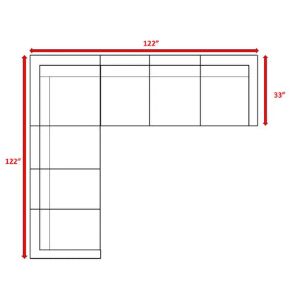 Fully Assembled 122'' Wide Outdoor Wicker Patio Sectional with Cushions