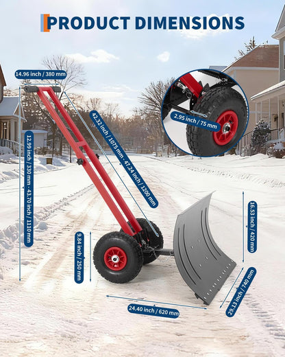 29X16.5 in Snow Shovel with 7-Position Angled Blade