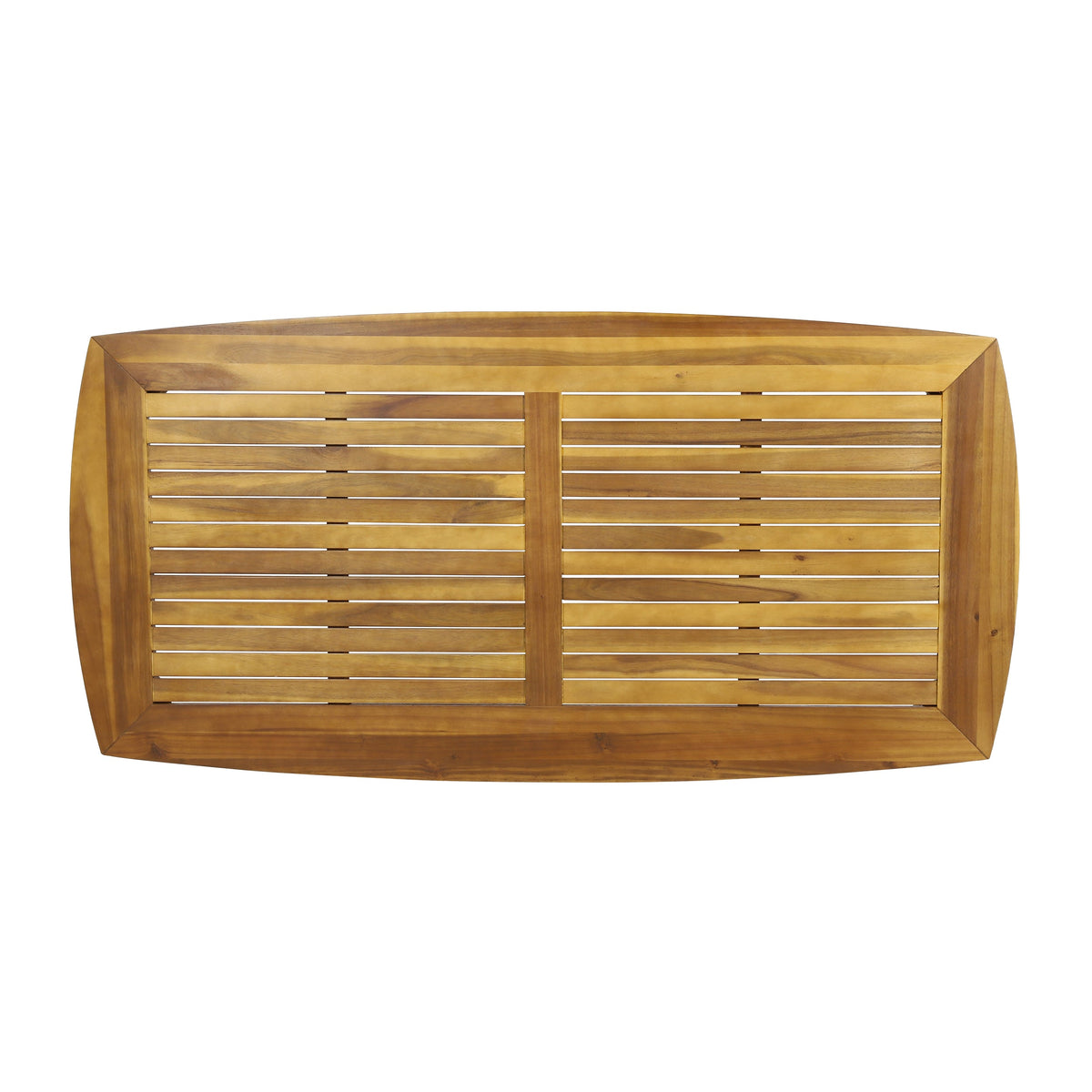 Acacia Wood Outdoor Dining Set (7‑Piece) — Teak‑Finish Table & Handwoven Wicker Chairs