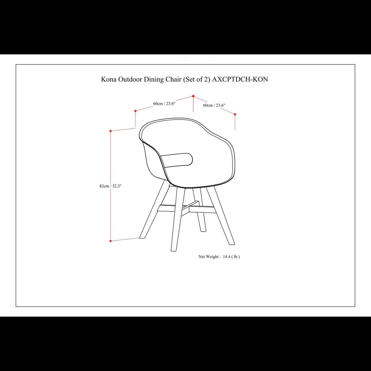 Acacia Wood Outdoor Dining Chairs with Hand‑Wrapped Rope Seat – Set of 2