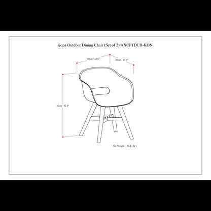Acacia Wood Outdoor Dining Chairs with Hand‑Wrapped Rope Seat – Set of 2