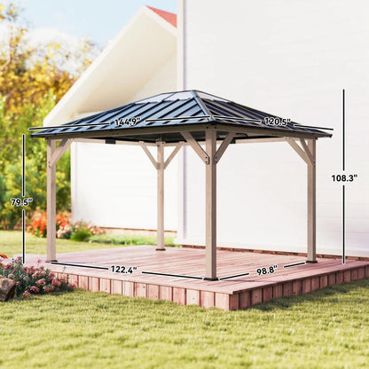 Hardtop Gazebo with Fir Wood Frame
