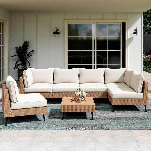 LAUSAINT HOME 4-Piece Outdoor Patio Furniture Set – Beige