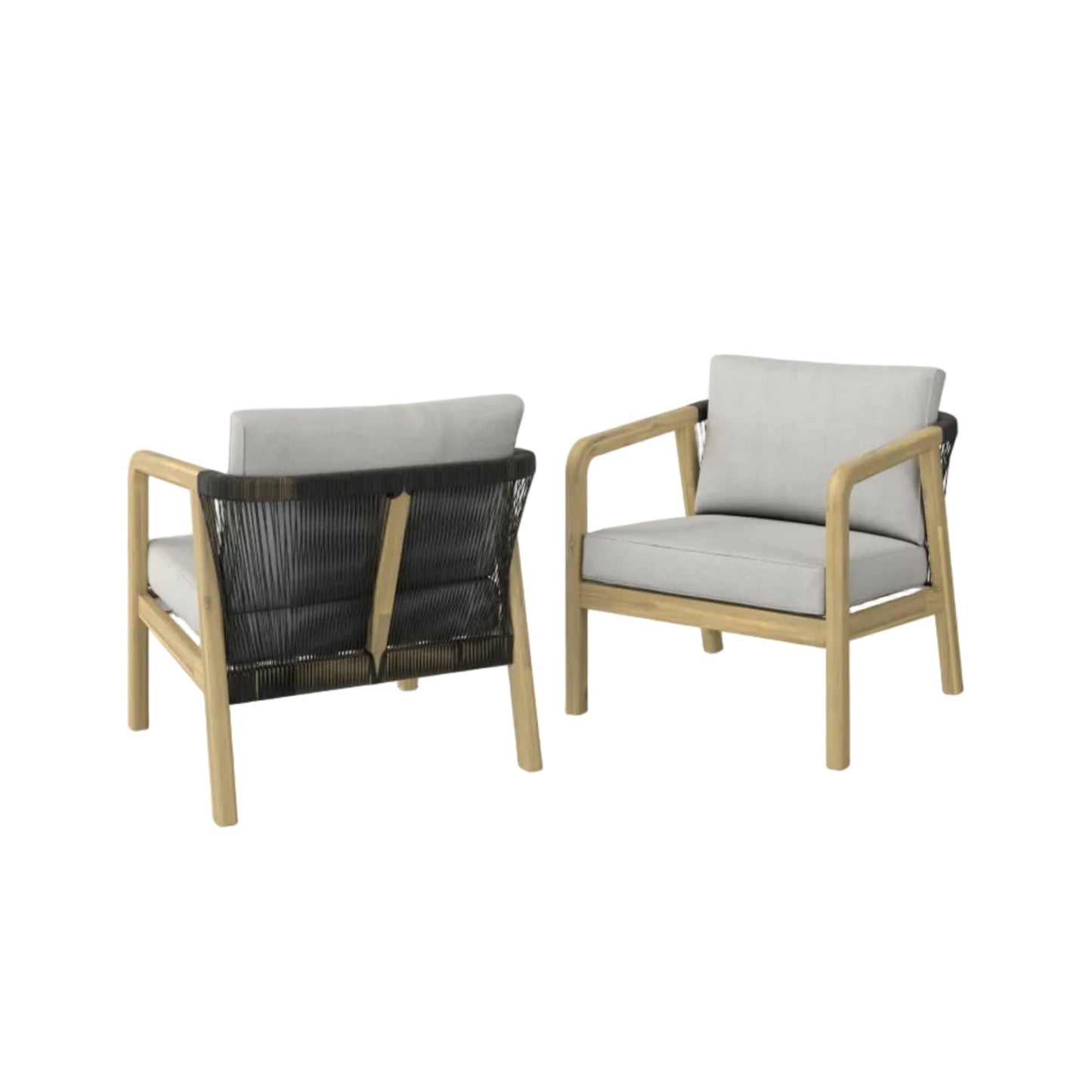 Palmetto - Outdoor Conversation Chair (Set of 2) - Stone Gray