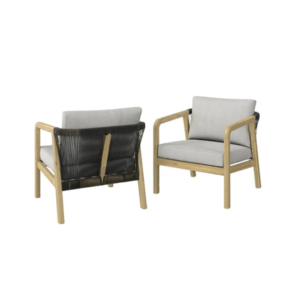 Palmetto - Outdoor Conversation Chair (Set of 2) - Stone Gray