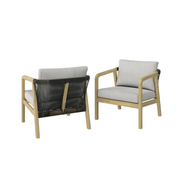 Palmetto - Outdoor Conversation Chair (Set of 2) - Stone Gray